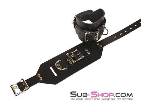 0702A      Deluxe Locking Ankle/Elbow Cuffs, Black Leather Wrist and Ankle Bondage   , Sub-Shop.com Bondage and Fetish Superstore