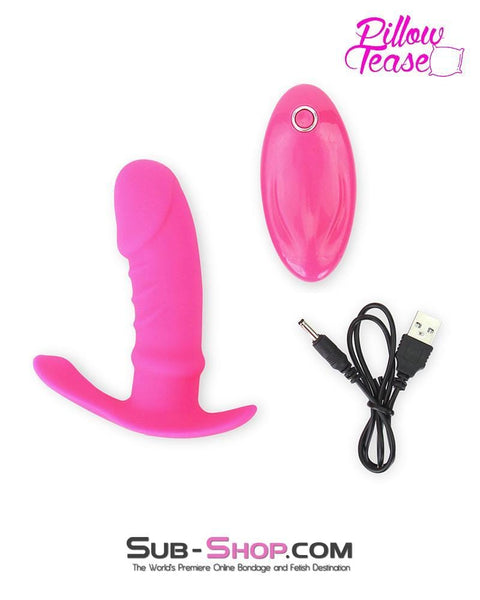 7030E-SIS      Remote Control Rechargeable Silicone Sissy Pink P-Spot Penis Plug Sissy   , Sub-Shop.com Bondage and Fetish Superstore