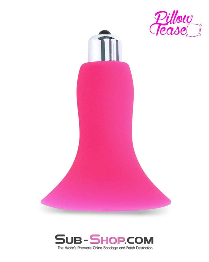 7081S      Vibrating Pink Silicone Breast Suction Cup with Nipple Stimulators Inside, Single Nipple Suction   , Sub-Shop.com Bondage and Fetish Superstore