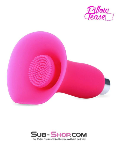7081S      Vibrating Pink Silicone Breast Suction Cup with Nipple Stimulators Inside, Single Nipple Suction   , Sub-Shop.com Bondage and Fetish Superstore