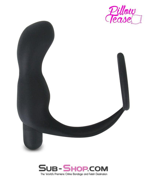 7085E      Waterproof Rechargeable Silicone Prostate Plug with Cock Ring Enhancer Prostate Stimulator   , Sub-Shop.com Bondage and Fetish Superstore