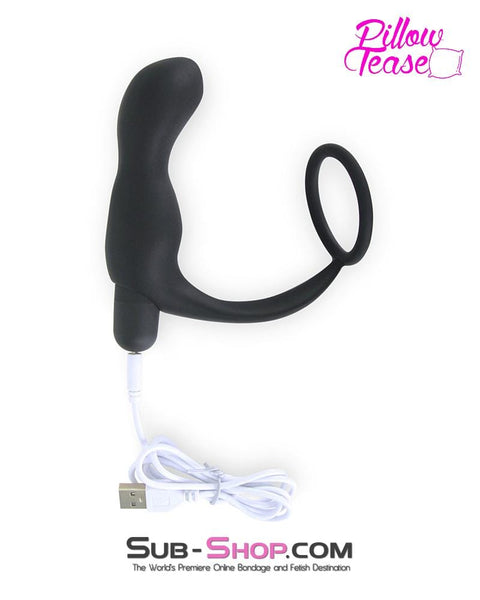 7085E      Waterproof Rechargeable Silicone Prostate Plug with Cock Ring Enhancer - MEGA Deal MEGA Deal   , Sub-Shop.com Bondage and Fetish Superstore