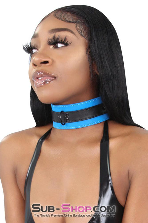 7099MQ      Tantric Blue Collar with Black Hardware and Matching Leash - LAST CHANCE - Final Closeout! MEGA Deal   , Sub-Shop.com Bondage and Fetish Superstore