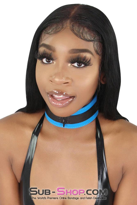 7099MQ      Tantric Blue Collar with Black Hardware and Matching Leash - LAST CHANCE - Final Closeout! MEGA Deal   , Sub-Shop.com Bondage and Fetish Superstore
