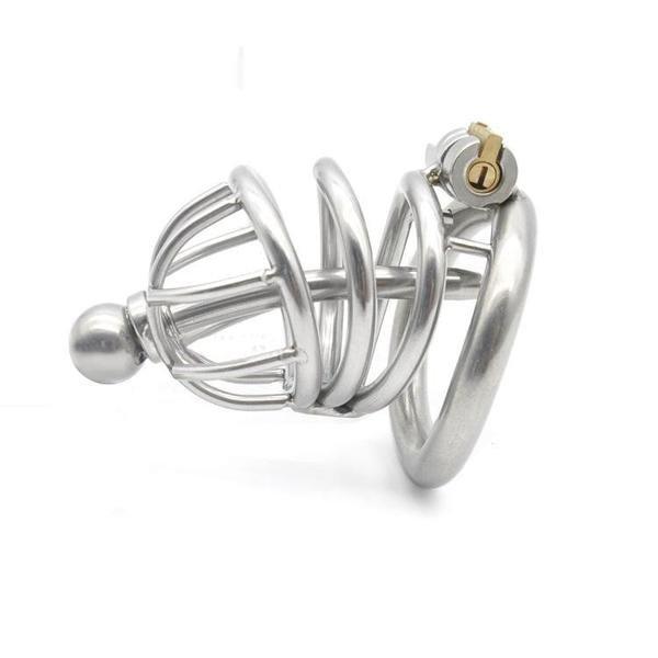 7103RS      Locked Up and Penetrated High Security Steel Male Chastity Device with Removable Urethral Sound Chastity   , Sub-Shop.com Bondage and Fetish Superstore