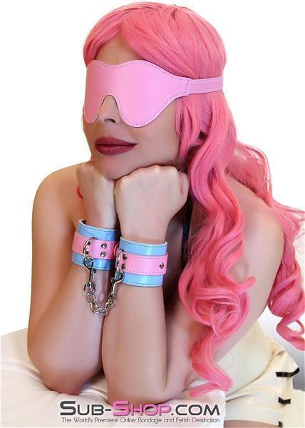 8948DL      Paradise Wrist Cuffs with Chained Connection Clips - LAST CHANCE - Final Closeout! Black Friday Blowout   , Sub-Shop.com Bondage and Fetish Superstore