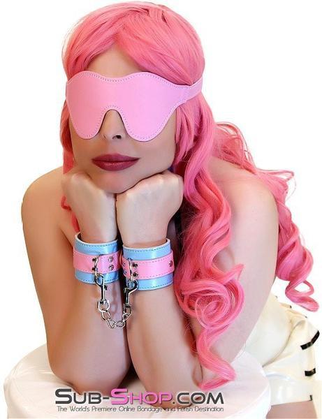 8948DL      Paradise Wrist Cuffs with Chained Connection Clips - LAST CHANCE - Final Closeout! Black Friday Blowout   , Sub-Shop.com Bondage and Fetish Superstore