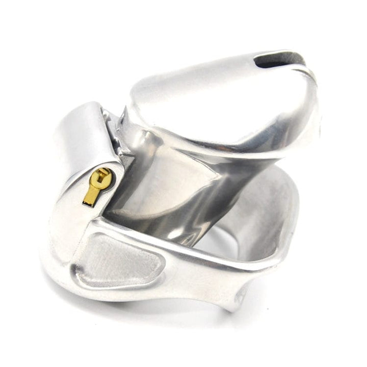 7157M      Short Dick Steele High Security Chastity Cock Cage with Small Cock Cuff Chastity   , Sub-Shop.com Bondage and Fetish Superstore