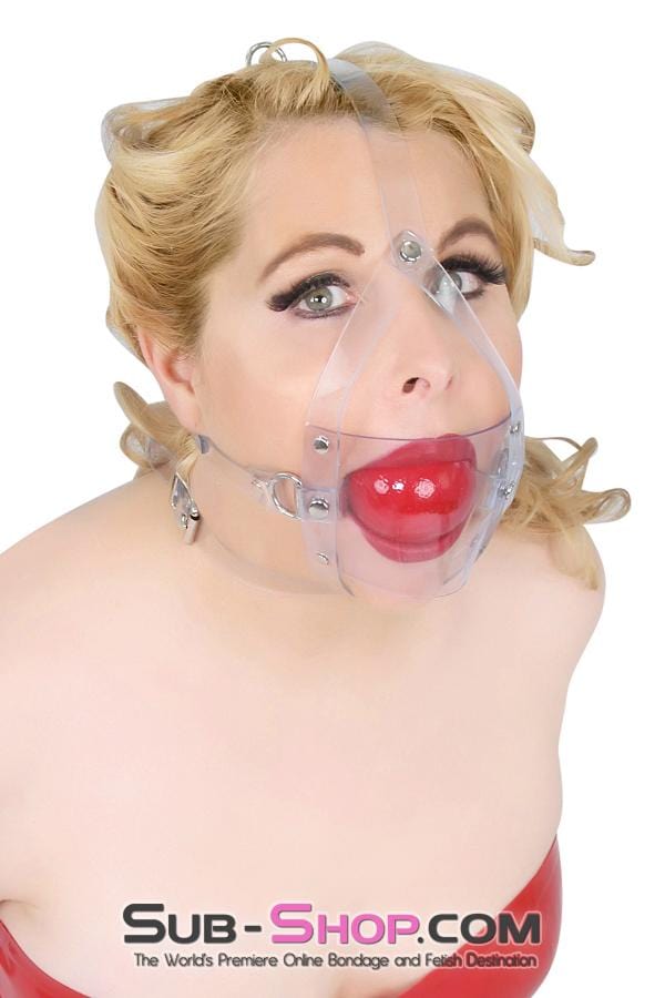 7170A      Clearly Stuffed 2” Large Ball Gag Trainer Gags   , Sub-Shop.com Bondage and Fetish Superstore