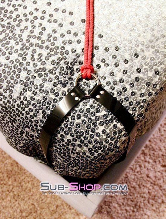 7177A      Bed Corner Tie Down Anchor Straps, Luxe Black PVC Straps   , Sub-Shop.com Bondage and Fetish Superstore