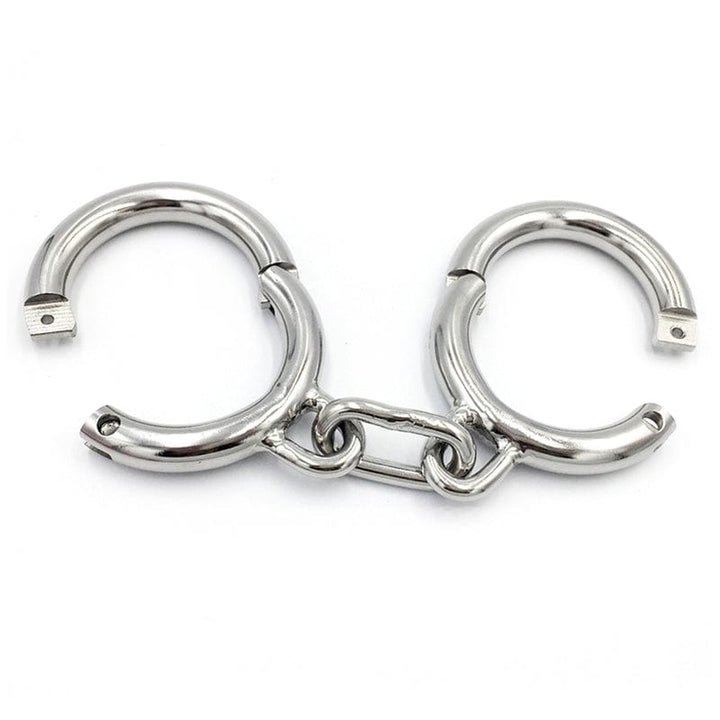 7187M      Heavy Bondage Stainless Steel Wrist Manacles, Small / Medium Steel Bondage   , Sub-Shop.com Bondage and Fetish Superstore