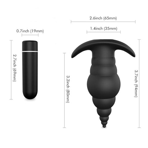 7198M      9 Function Magnetic Recharging Waterproof Wireless Silicone Cupid Anal Vibrator Anal Toys   , Sub-Shop.com Bondage and Fetish Superstore