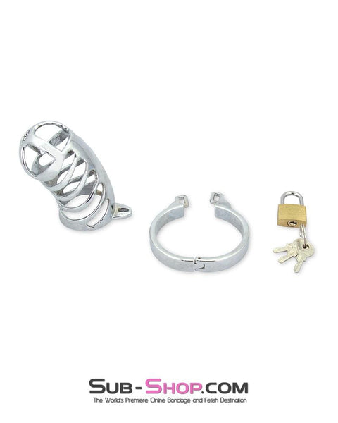 0719M      Tiger Cage Locking Steel Penis Chastity Cage Chastity   , Sub-Shop.com Bondage and Fetish Superstore