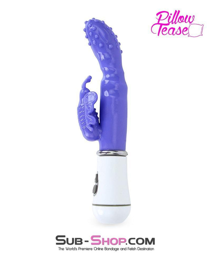 7214S      Nubby 12 Function Waterproof Soft Vibrator with Butterfly Wings Clit Stimulator Vibrators   , Sub-Shop.com Bondage and Fetish Superstore