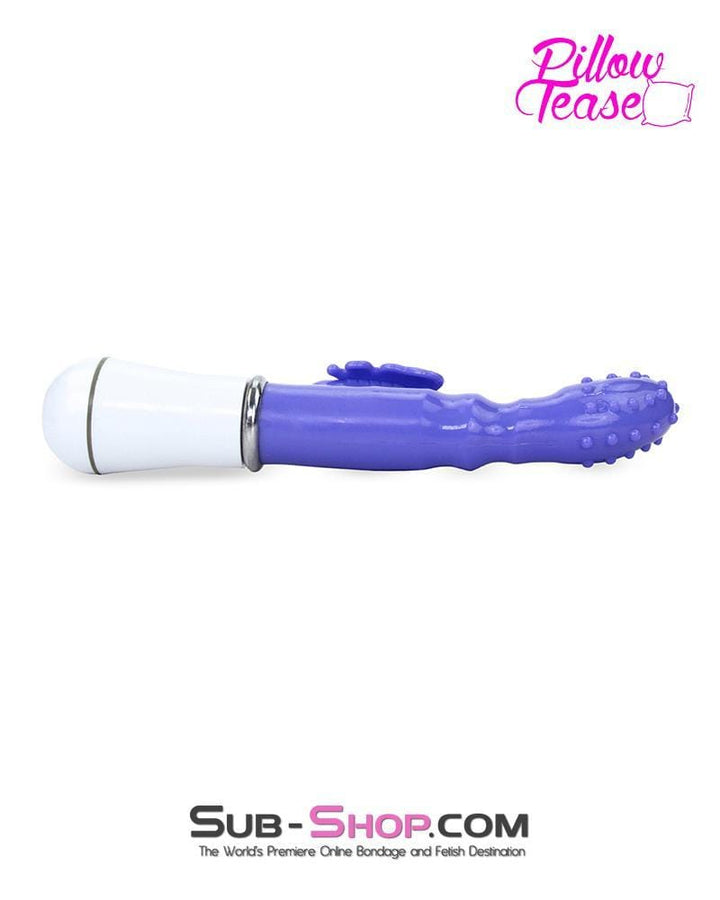 7214S      Nubby 12 Function Waterproof Soft Vibrator with Butterfly Wings Clit Stimulator Vibrators   , Sub-Shop.com Bondage and Fetish Superstore