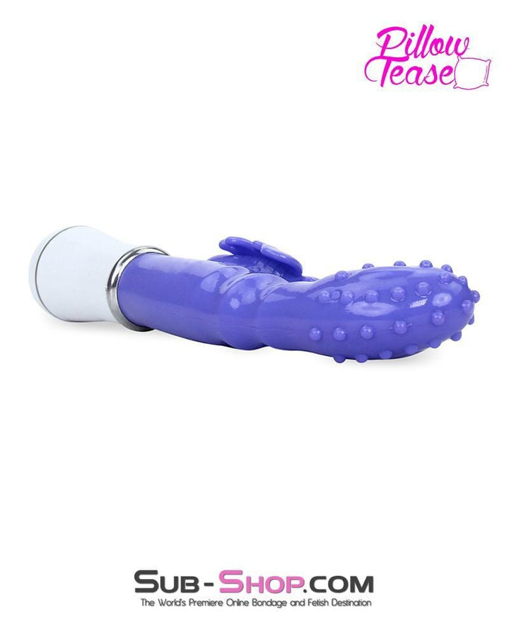 7214S      Nubby 12 Function Waterproof Soft Vibrator with Butterfly Wings Clit Stimulator Vibrators   , Sub-Shop.com Bondage and Fetish Superstore