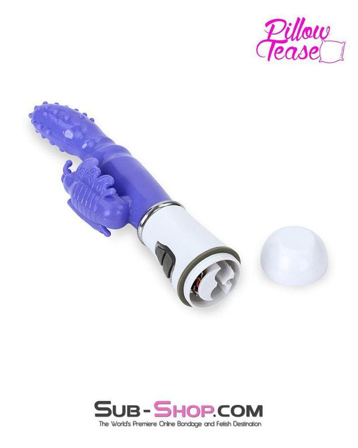 7214S      Nubby 12 Function Waterproof Soft Vibrator with Butterfly Wings Clit Stimulator Vibrators   , Sub-Shop.com Bondage and Fetish Superstore