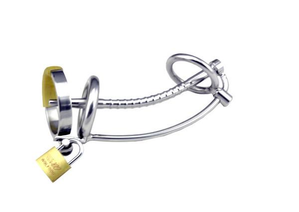 7239AR      The Shaft 5" Hollow Steel Penis Plug Locking Chastity Device with Glans Ring Chastity   , Sub-Shop.com Bondage and Fetish Superstore