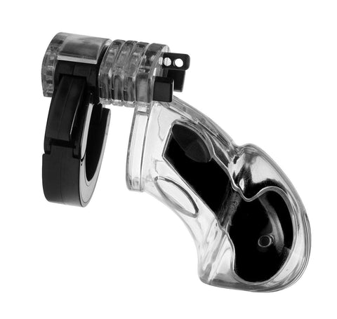 7247AR-SIS      Sissy Clit Trainer Electro Stim Clear Polycarbonate Locking Cock Cage Chastity Device Sissy   , Sub-Shop.com Bondage and Fetish Superstore