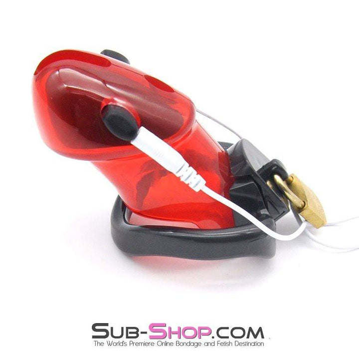 7258AR      Caught Red Handed Electro Sex Locking Chastity Cock Cage Chastity   , Sub-Shop.com Bondage and Fetish Superstore