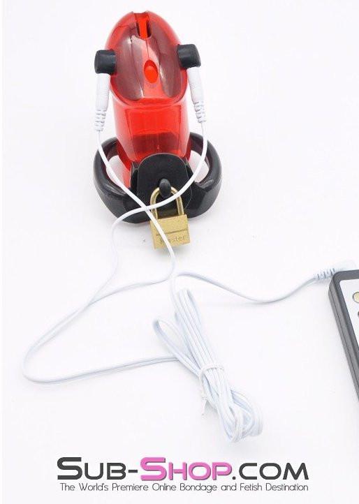 7258AR      Caught Red Handed Electro Sex Locking Chastity Cock Cage Chastity   , Sub-Shop.com Bondage and Fetish Superstore