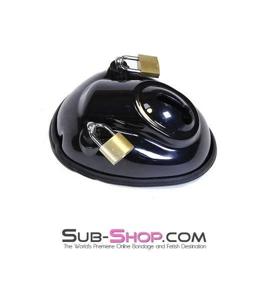 7319AR      Balls & All Black Locking Cock & Ball Chastity Cup Set Chastity   , Sub-Shop.com Bondage and Fetish Superstore