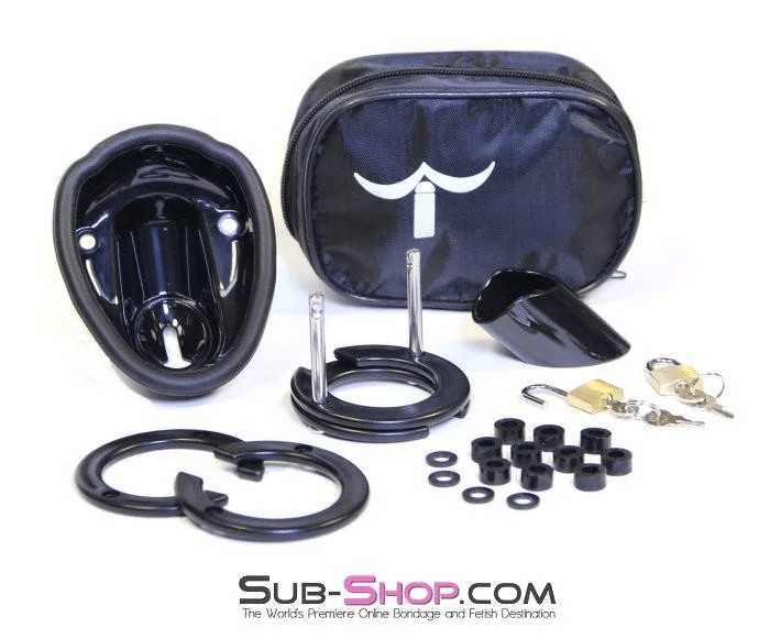 7319AR      Balls & All Black Locking Cock & Ball Chastity Cup Set Chastity   , Sub-Shop.com Bondage and Fetish Superstore