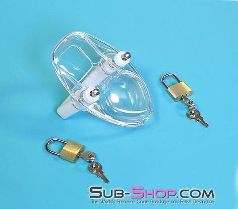 7322AR      Clearly Crushed Locking Cock and Ball Chastity Torture Set - MEGA Deal Black Friday Blowout   , Sub-Shop.com Bondage and Fetish Superstore