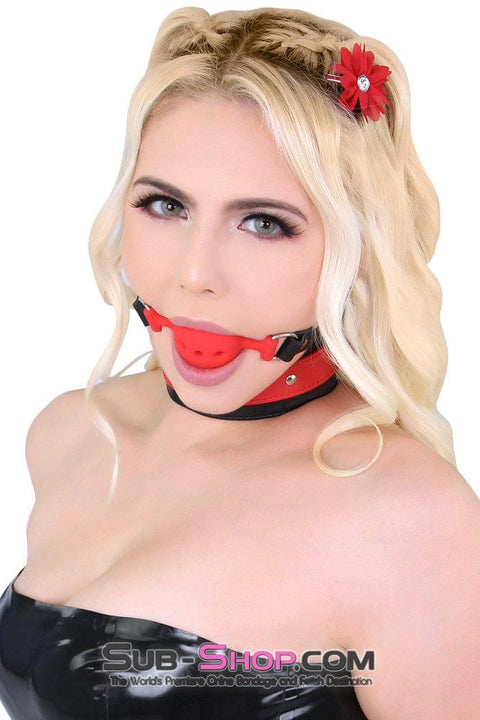 7367A      Medium Red Silicone Ball Gag with Breather Holes - LAST CHANCE - Final Closeout! MEGA Deal   , Sub-Shop.com Bondage and Fetish Superstore