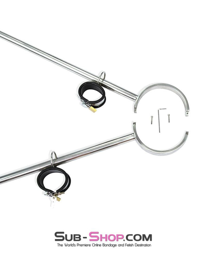 0738M      Steel Tripod Bondage Collar Rig with Rubber Lined Steel Wrist and Ankle Cuffs Bondage Set   , Sub-Shop.com Bondage and Fetish Superstore