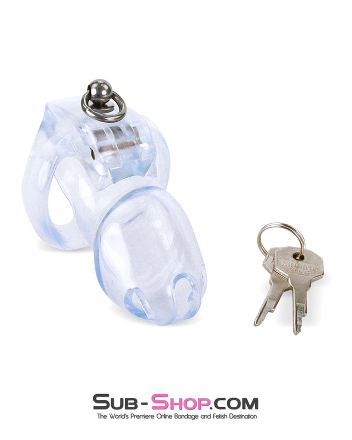 7393M      Cock Cuff Lead Ring Medium Chastity Cage with Large Cock and Balls Cuff Chastity   , Sub-Shop.com Bondage and Fetish Superstore