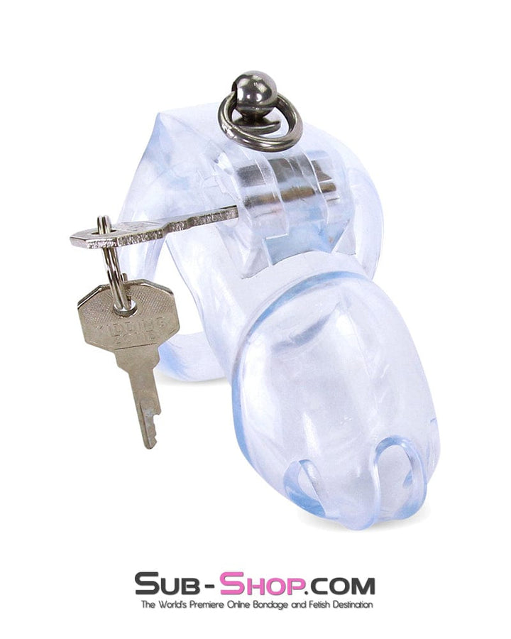 7393M      Cock Cuff Lead Ring Medium Chastity Cage with Large Cock and Balls Cuff Chastity   , Sub-Shop.com Bondage and Fetish Superstore
