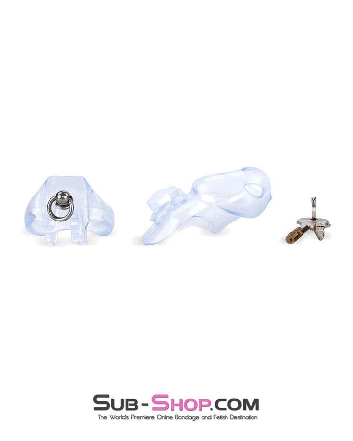 7393M      Cock Cuff Lead Ring Medium Chastity Cage with Large Cock and Balls Cuff Chastity   , Sub-Shop.com Bondage and Fetish Superstore