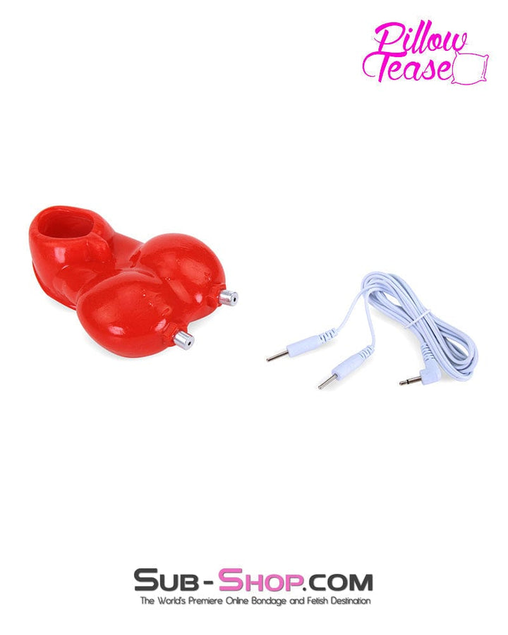 7411M      Red Sub-Shock Electro-Stim Ball Torture Cage with Cock Ring - LAST CHANCE - Final Closeout! MEGA Deal   , Sub-Shop.com Bondage and Fetish Superstore