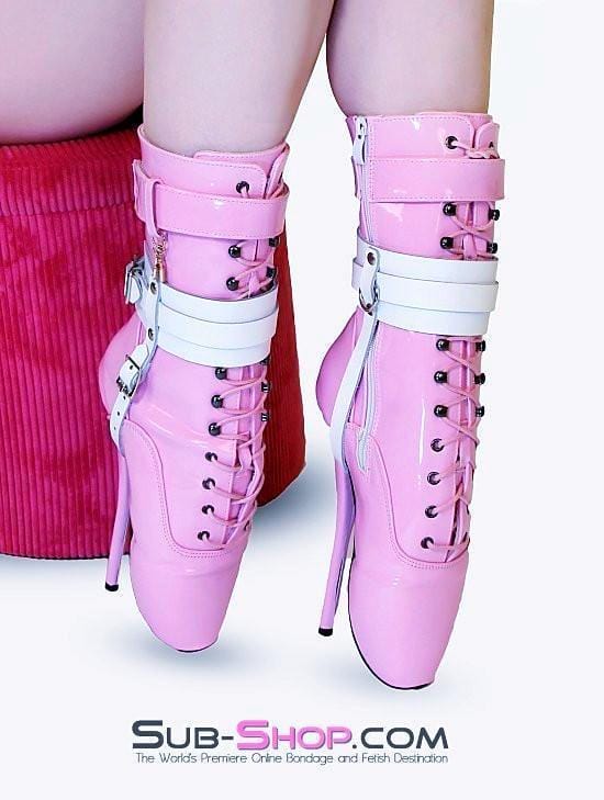 0747A-SIS      Sissy Bondage Buckling Ankle & Shoe Cuffs, White Leather Sissy   , Sub-Shop.com Bondage and Fetish Superstore