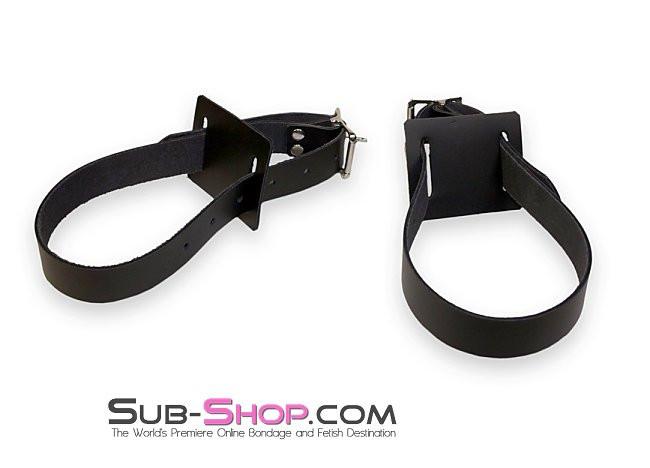 0749A      Chair and Bedpost Bondage Straps Pair, Black Leather Straps   , Sub-Shop.com Bondage and Fetish Superstore