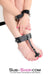 0752A     Toe Bondage Ankle Cuff Trainer, Black Leather Wrist and Ankle Bondage   , Sub-Shop.com Bondage and Fetish Superstore