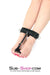 0752A     Toe Bondage Ankle Cuff Trainer, Black Leather Wrist and Ankle Bondage   , Sub-Shop.com Bondage and Fetish Superstore