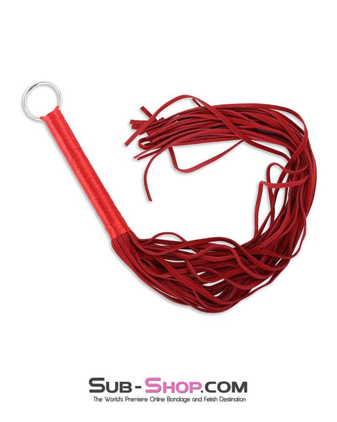 7794MQ      Red Tails Satin Handle Suede Tail Flogger Whip - LAST CHANCE - Final Closeout! MEGA Deal   , Sub-Shop.com Bondage and Fetish Superstore