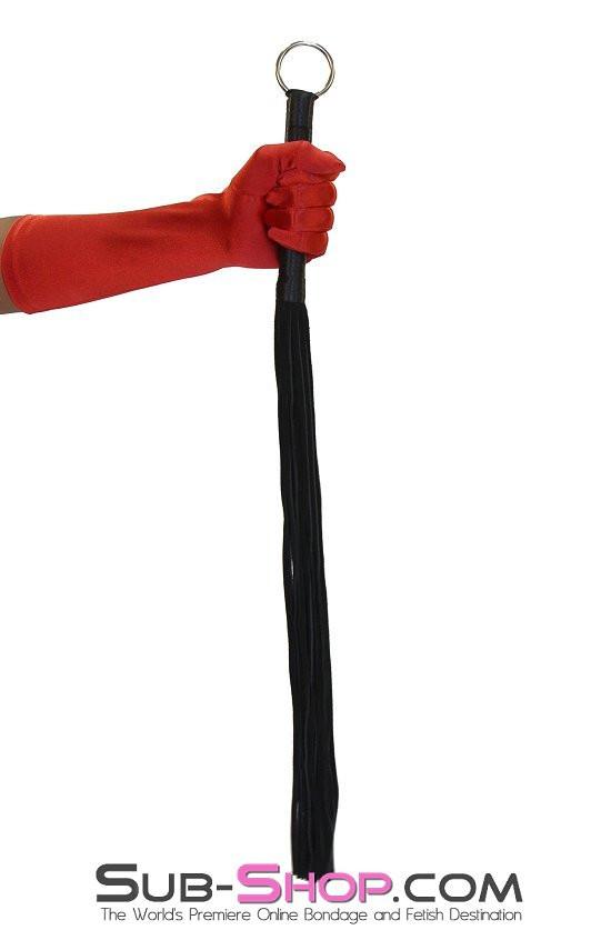 7796DL      Suede Tail 24” Flogger Whip with Satin Wrapped Handle and Hanging Ring Whip   , Sub-Shop.com Bondage and Fetish Superstore
