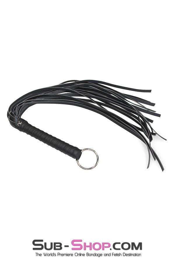 7797DL      Heavyweight 24" Rubberized Leatherette Flogger Whip with Hanging Ring Whip   , Sub-Shop.com Bondage and Fetish Superstore