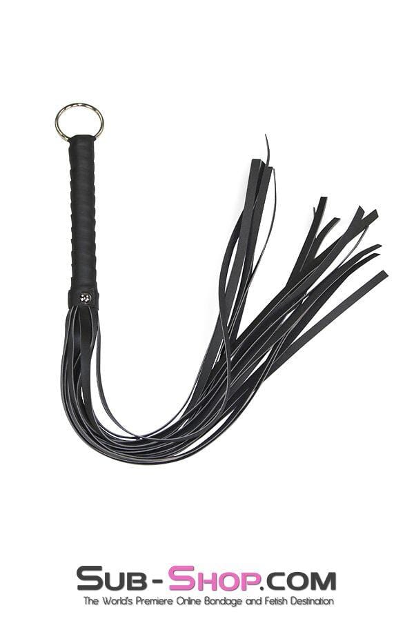 7797DL      Heavyweight 24" Rubberized Leatherette Flogger Whip with Hanging Ring Whip   , Sub-Shop.com Bondage and Fetish Superstore