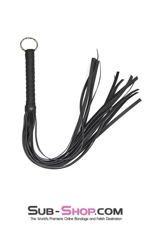 7797DL      Heavyweight 24” Rubberized Leatherette Flogger Whip with Hanging Ring - LAST CHANCE - Final Closeout! MEGA Deal   , Sub-Shop.com Bondage and Fetish Superstore