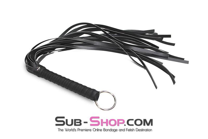 7797DL      Heavyweight 24" Rubberized Leatherette Flogger Whip with Hanging Ring Whip   , Sub-Shop.com Bondage and Fetish Superstore