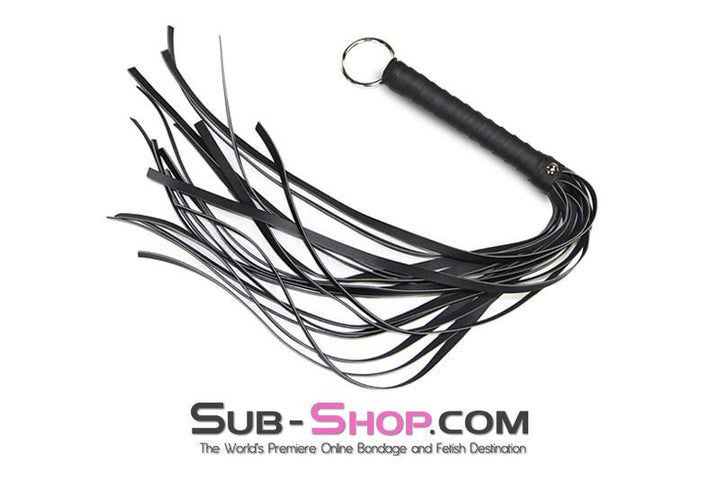 7797DL      Heavyweight 24" Rubberized Leatherette Flogger Whip with Hanging Ring Whip   , Sub-Shop.com Bondage and Fetish Superstore
