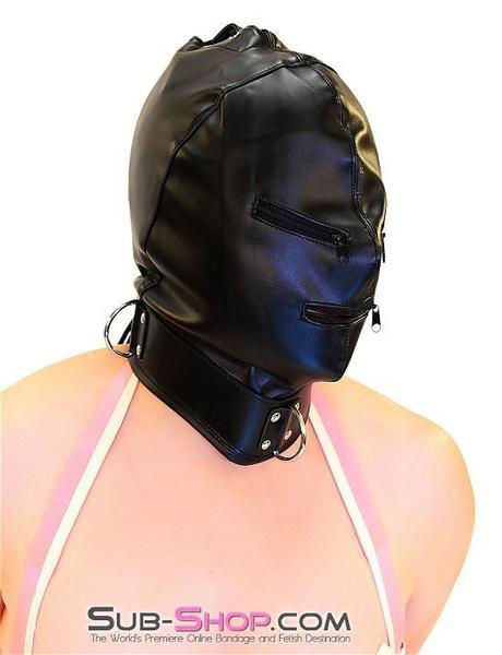 7803DL      Enslaved Full Hood with Collar, Zipper Eyes and Mouth - MEGA Deal Black Friday Blowout   , Sub-Shop.com Bondage and Fetish Superstore