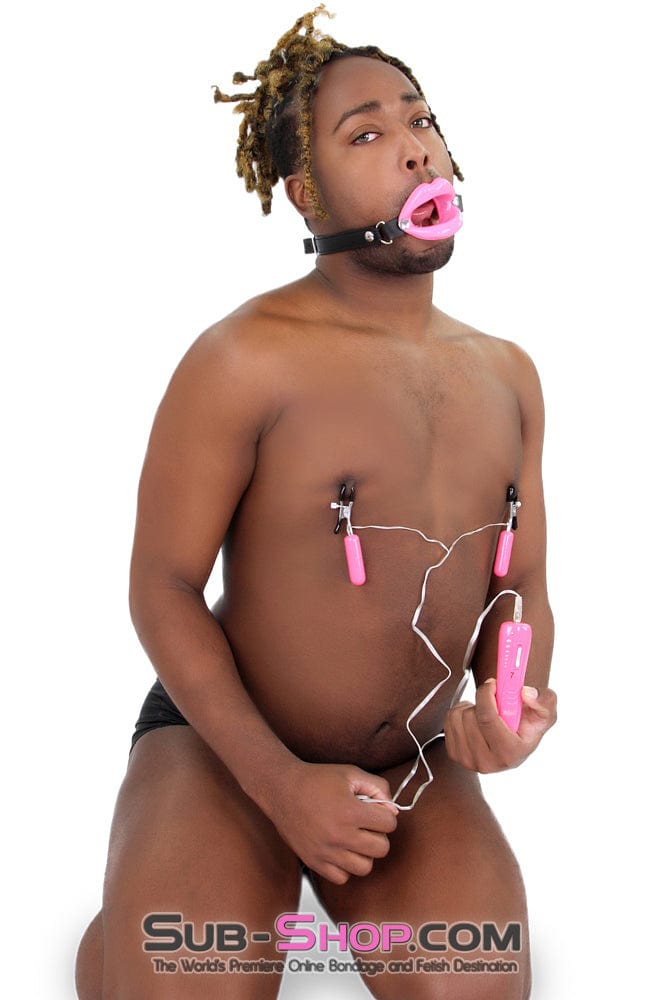 2425M-SIS      Bondage Accessory Sissy Doll Pink Sex Lips Sissy Transformation Strapped Open Mouth Gag Sissy   , Sub-Shop.com Bondage and Fetish Superstore