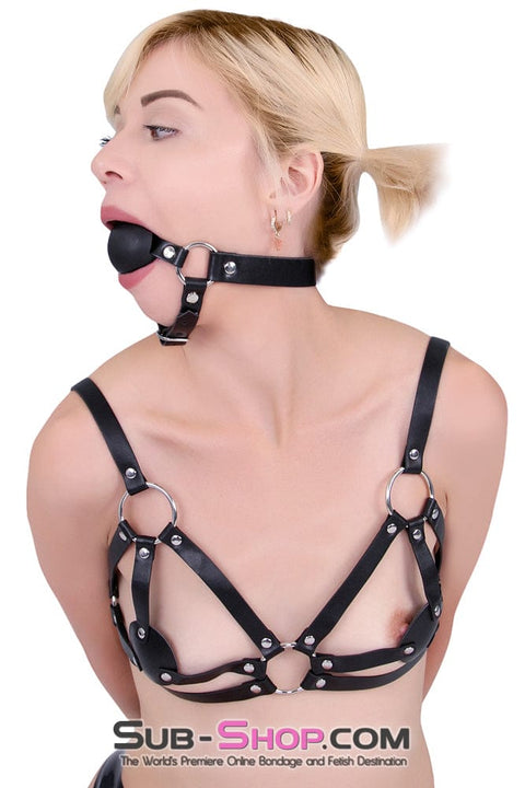 7830MH      Black Chin Strap Black Ball Gag - LAST CHANCE - Final Closeout! Black Friday Blowout   , Sub-Shop.com Bondage and Fetish Superstore