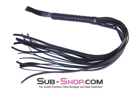 7838DL      28” Black Leatherette Flogger Whip Whip   , Sub-Shop.com Bondage and Fetish Superstore