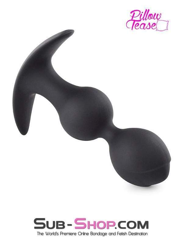 0783M-SIS      Sissy Submissive Double Bulb Black Silicone Anal Plug Sissy   , Sub-Shop.com Bondage and Fetish Superstore